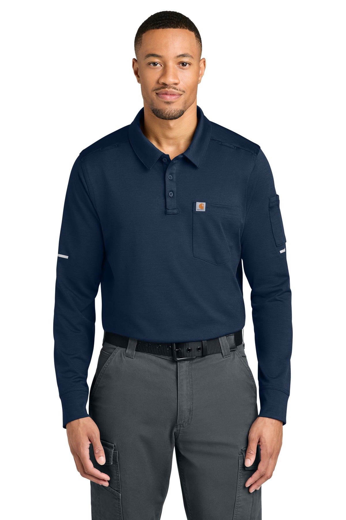 Carhartt FLD & RSCU Long Sleeve Polo CTC16129 in Dark Navy