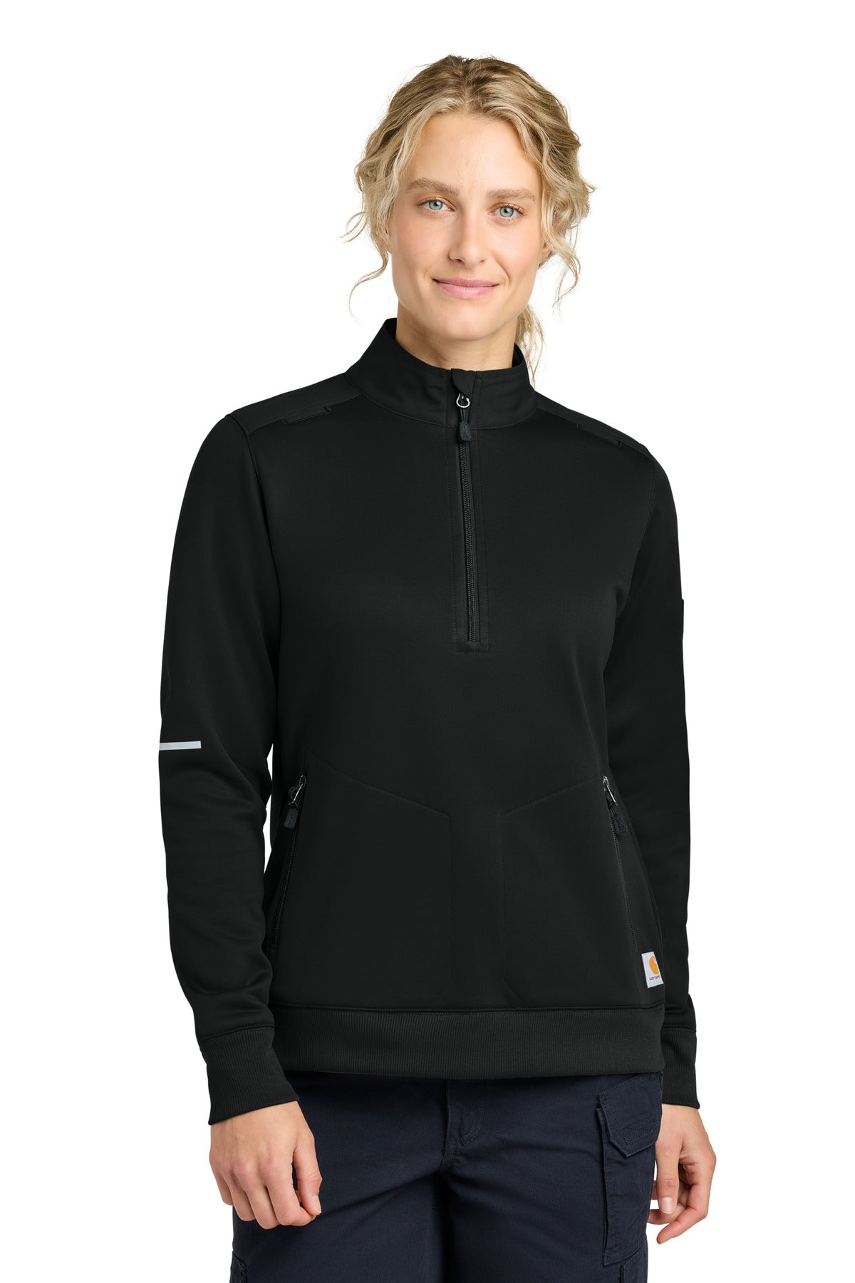 Carhartt Women's FLD & RSCU 1/2-Zip Mid-Layer CTC82912 in Black