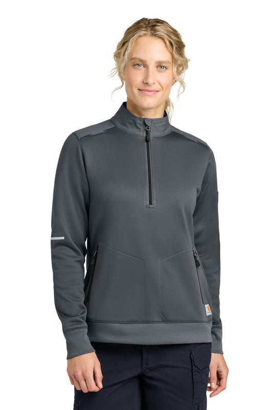 Carhartt Women's FLD & RSCU 1/2-Zip Mid-Layer CTC82912 in Pewter