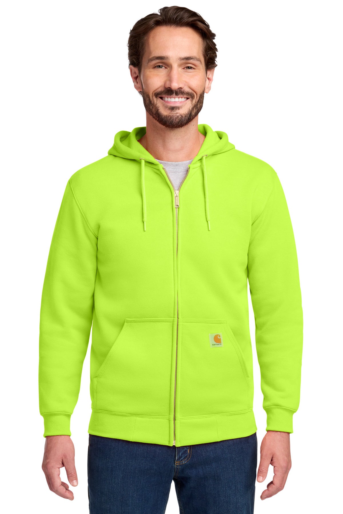 Carhartt  Midweight Hooded Zip-Front Sweatshirt. CTK122 in Brite Lime