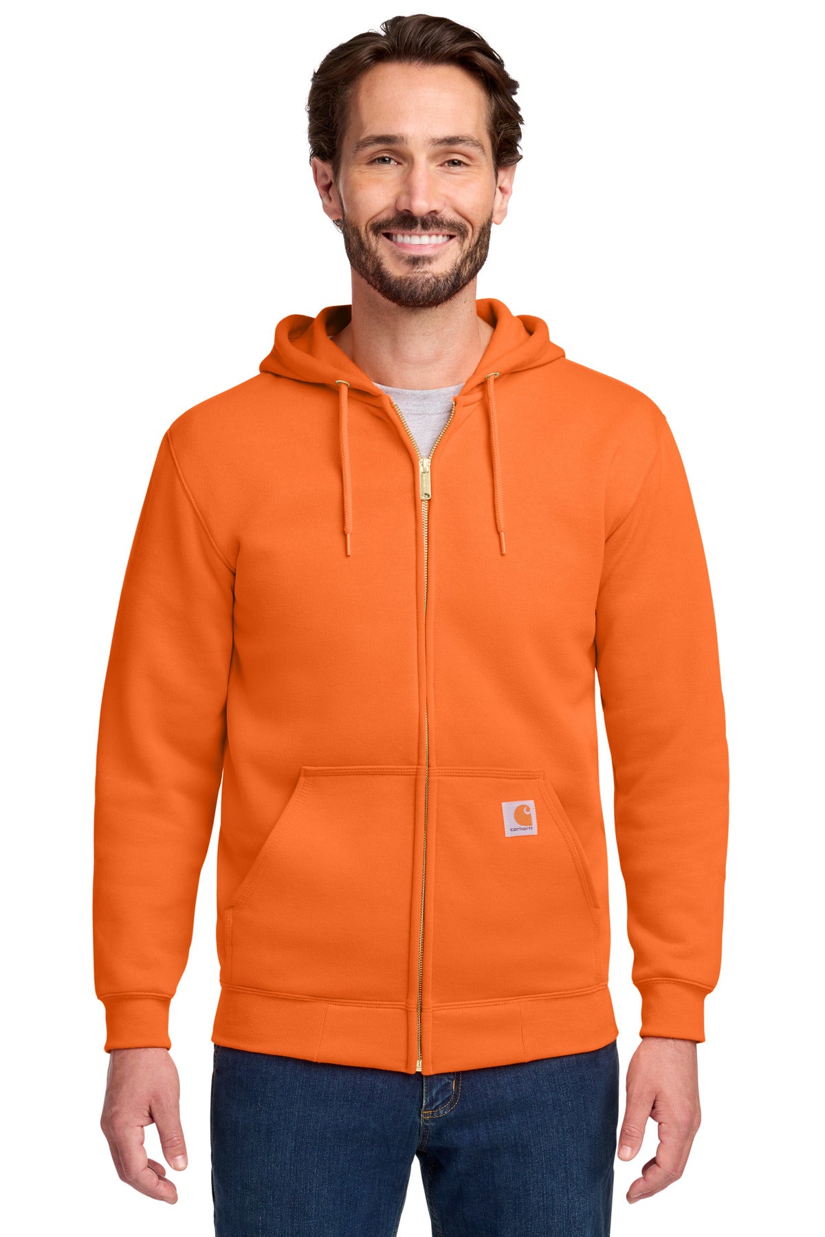 Carhartt  Midweight Hooded Zip-Front Sweatshirt. CTK122 in Brite Orange