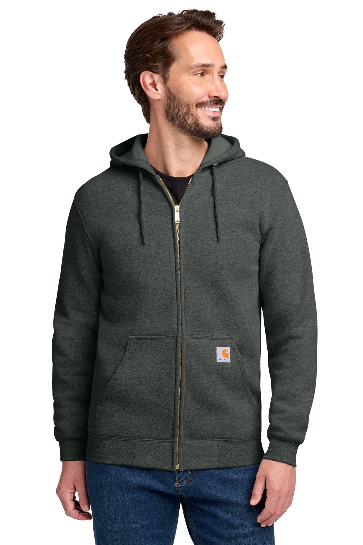Carhartt  Midweight Hooded Zip-Front Sweatshirt. CTK122 in Carbon Heather