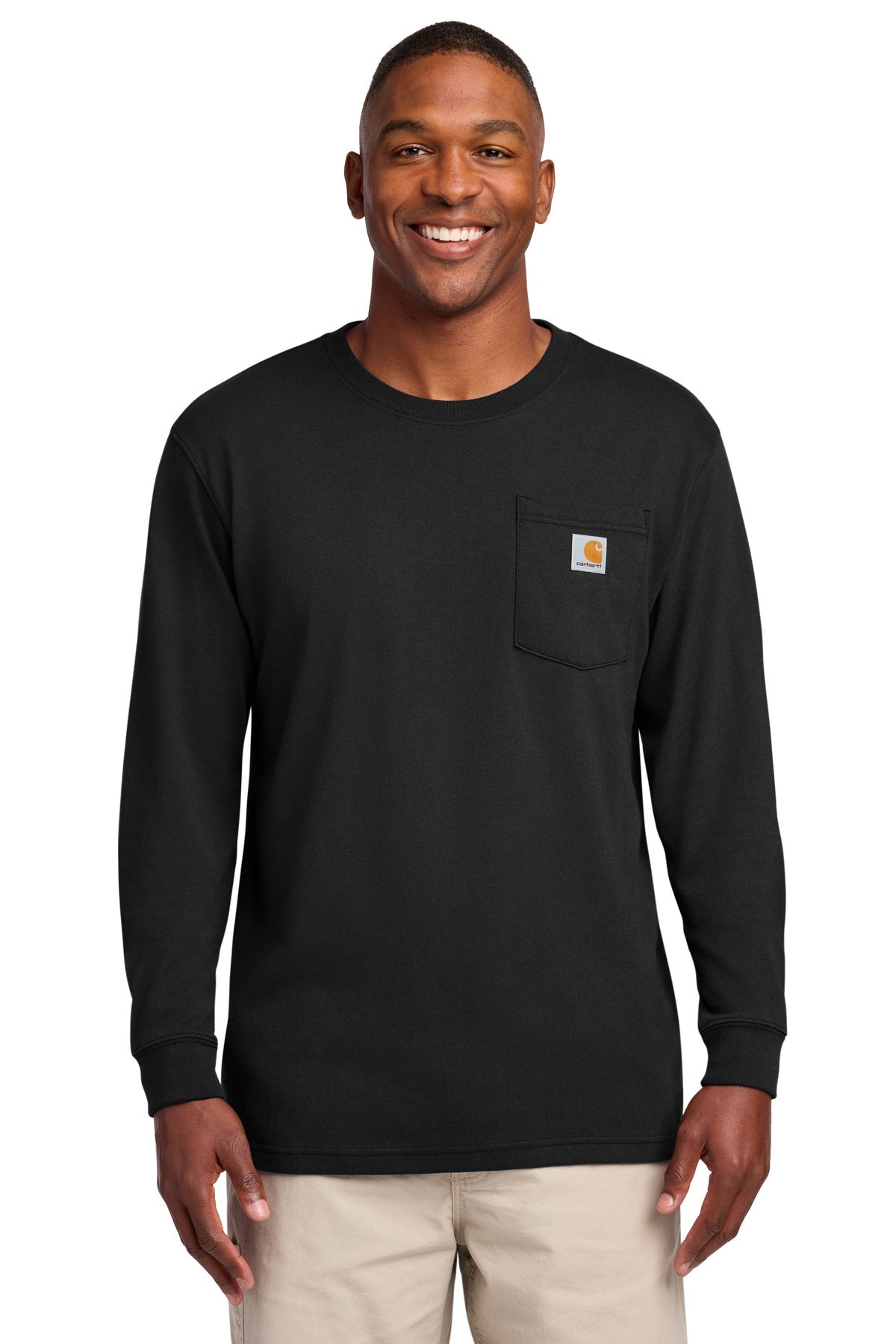 Carhartt  Workwear Pocket Long Sleeve T-Shirt. CTK126 in Black