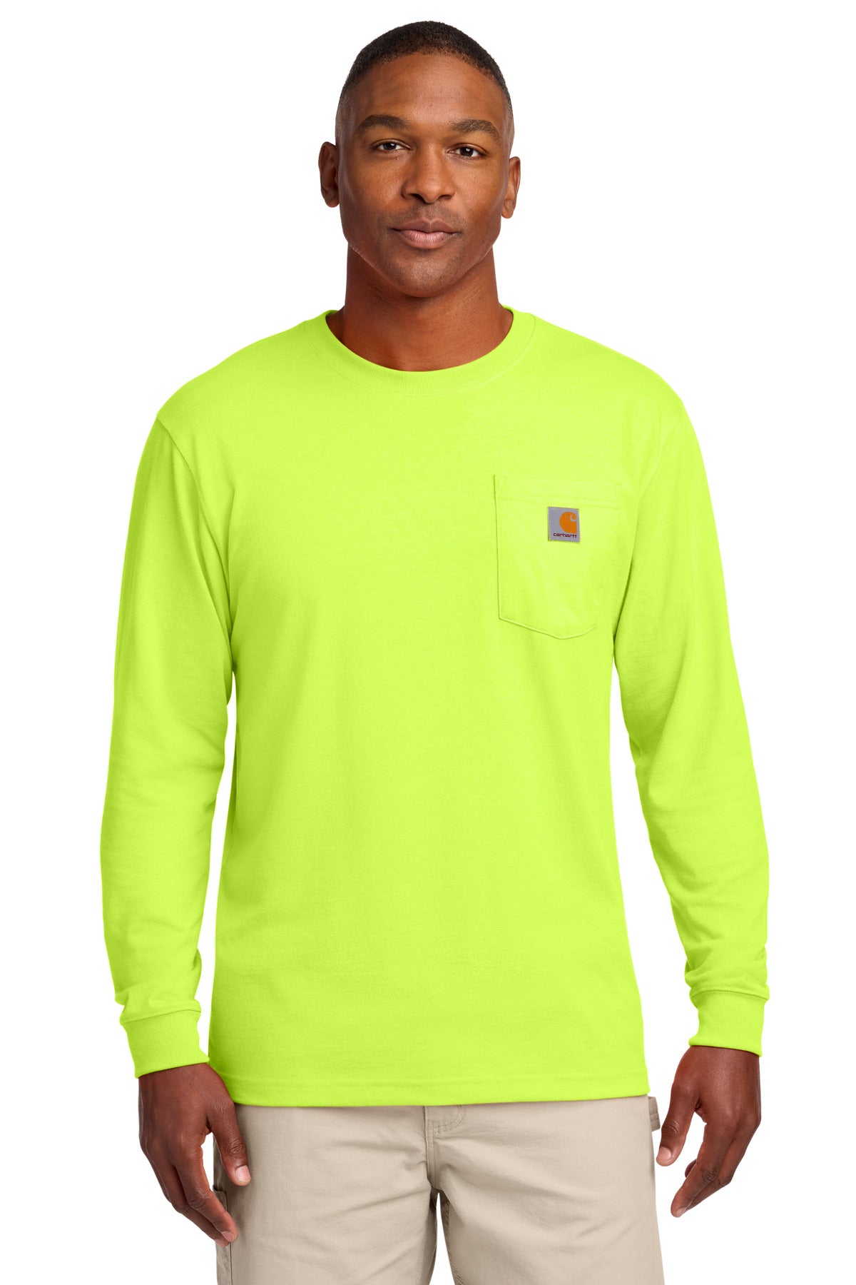 Carhartt  Workwear Pocket Long Sleeve T-Shirt. CTK126 in Brite Lime