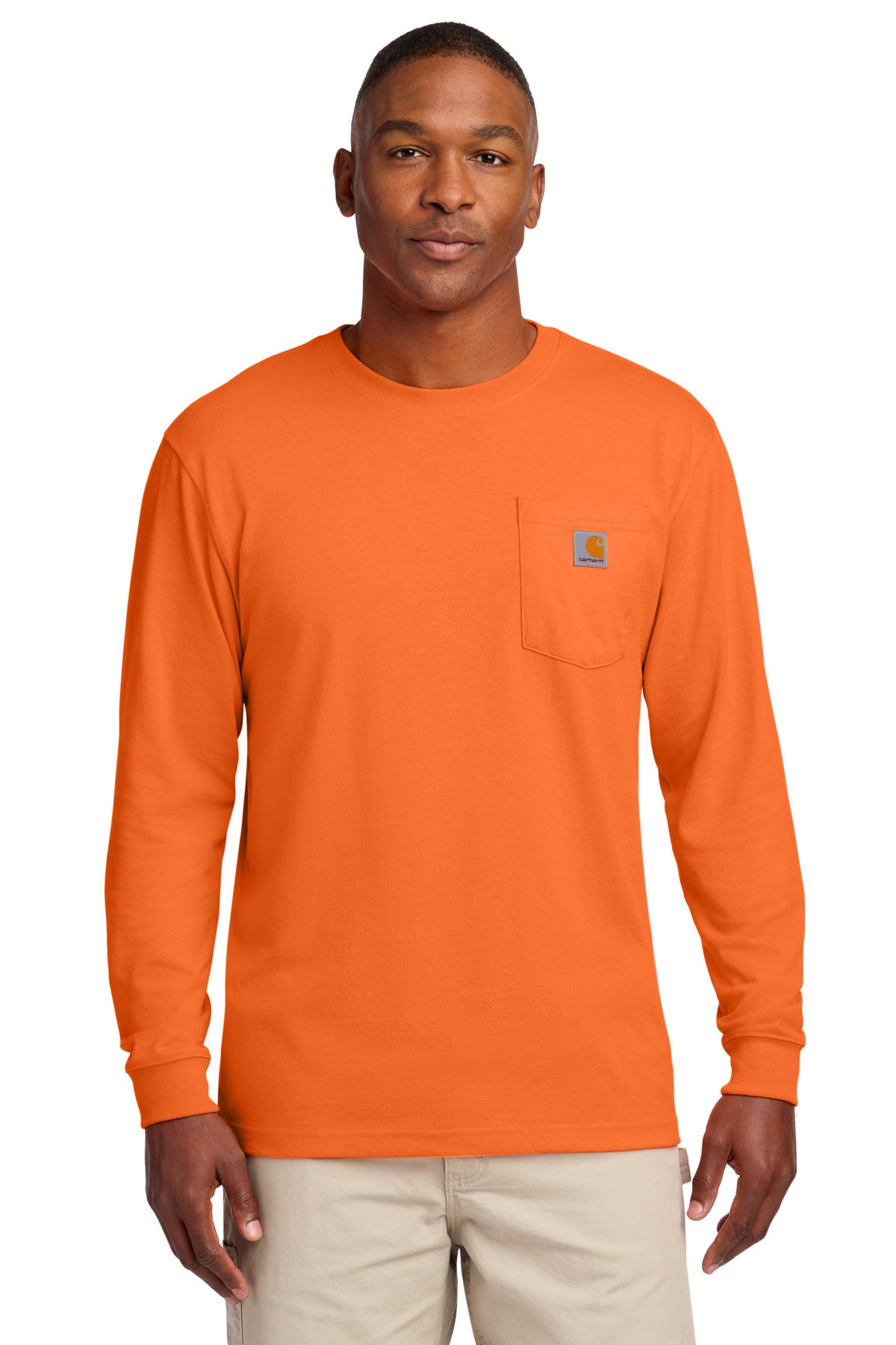 Carhartt  Workwear Pocket Long Sleeve T-Shirt. CTK126 in Brite Orange