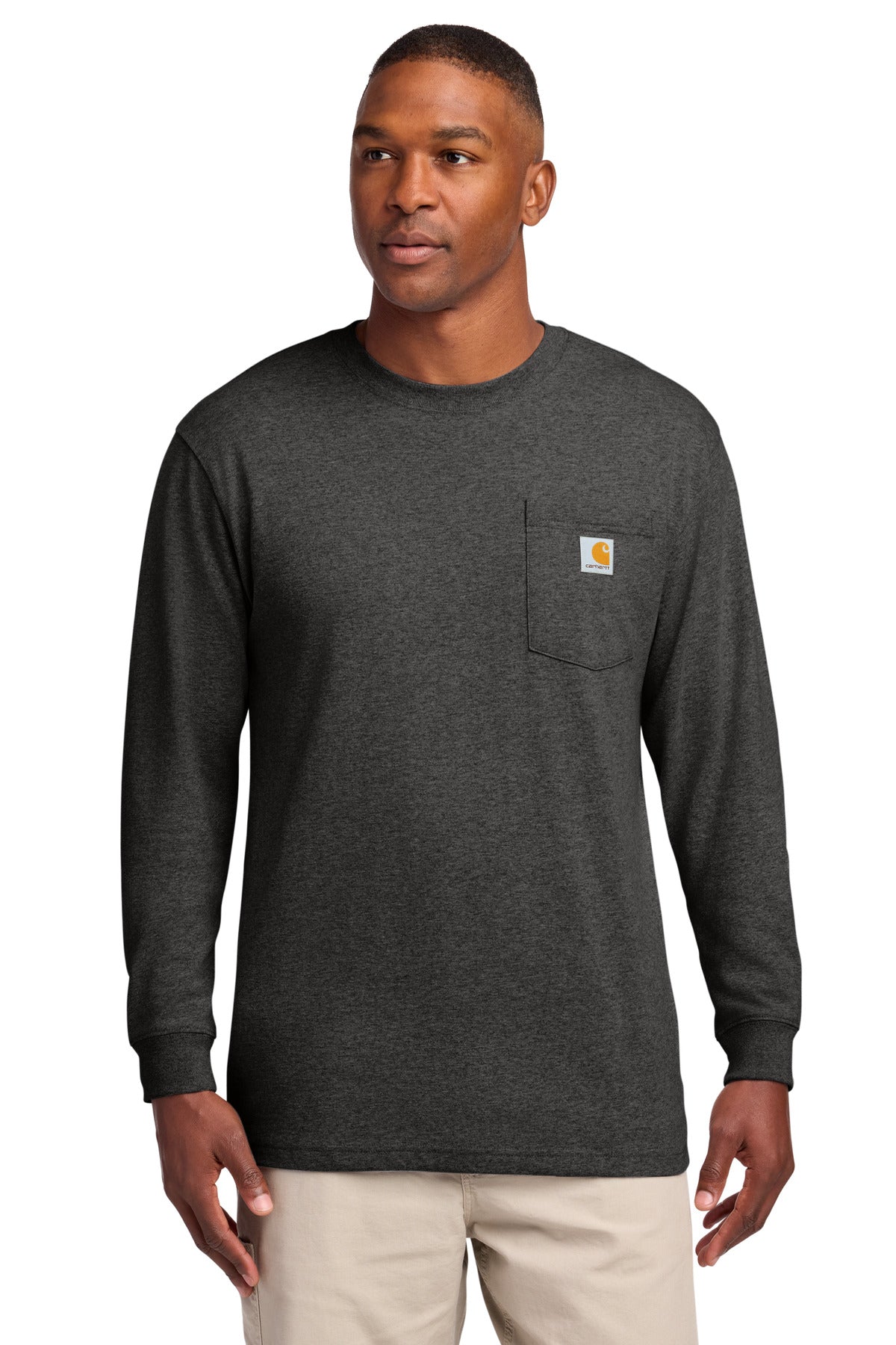 Carhartt  Workwear Pocket Long Sleeve T-Shirt. CTK126 in Carbon Heather