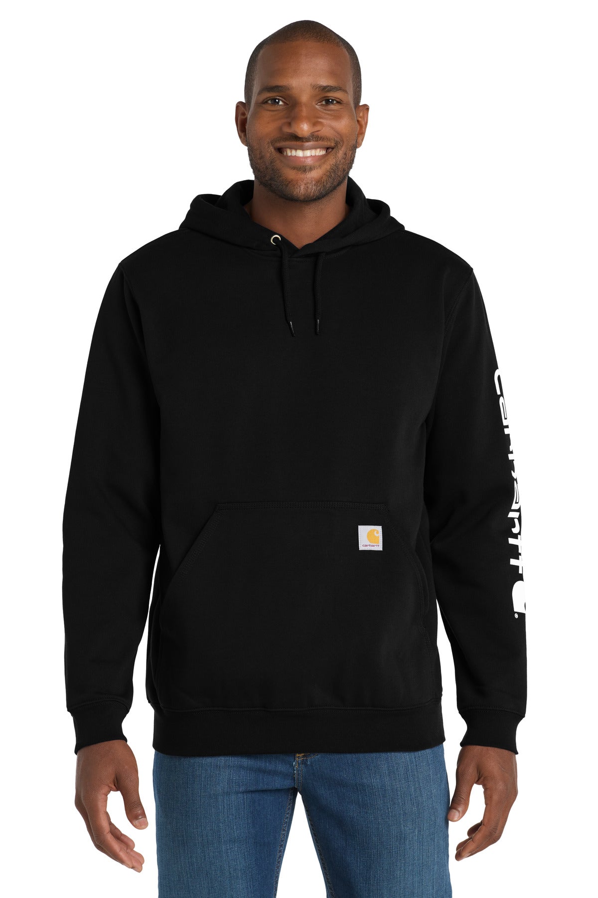 Carhartt Midweight Hooded Logo Sweatshirt CTK288 in Black