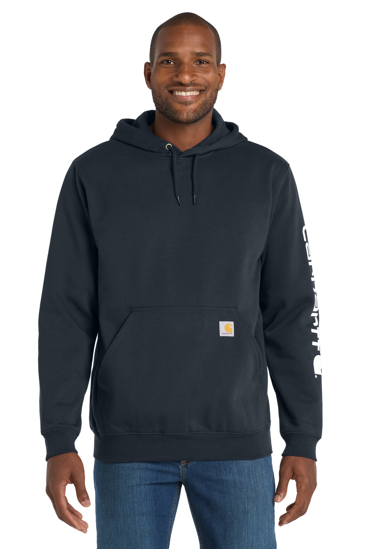 Carhartt Midweight Hooded Logo Sweatshirt CTK288 in New Navy