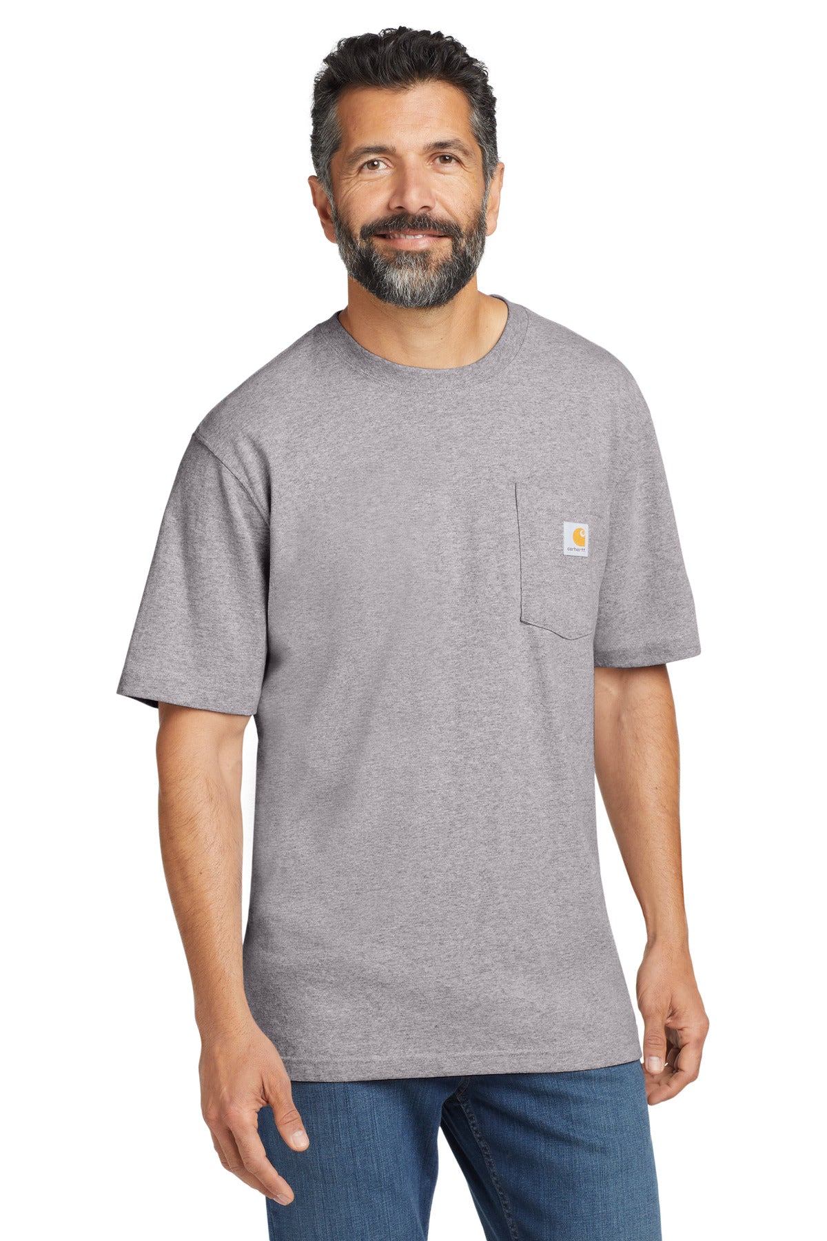 Carhartt  Workwear Pocket Short Sleeve T-Shirt. CTK87 in Heather Grey