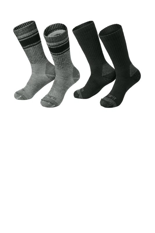 Carhartt Heavyweight Crew Sock (4-Pack) CTSC1054 in Assorted Black and Charcoal