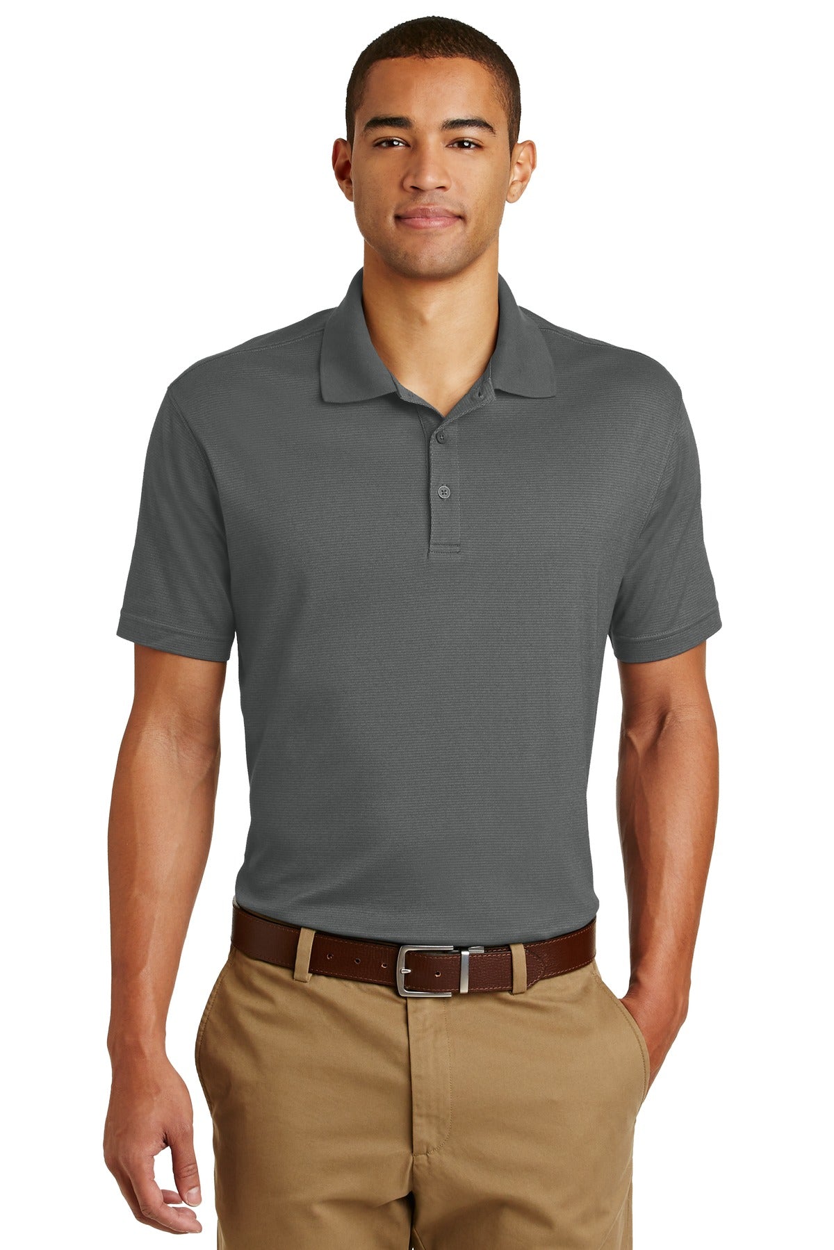 Eddie Bauer Performance Polo. EB102 in Grey Steel