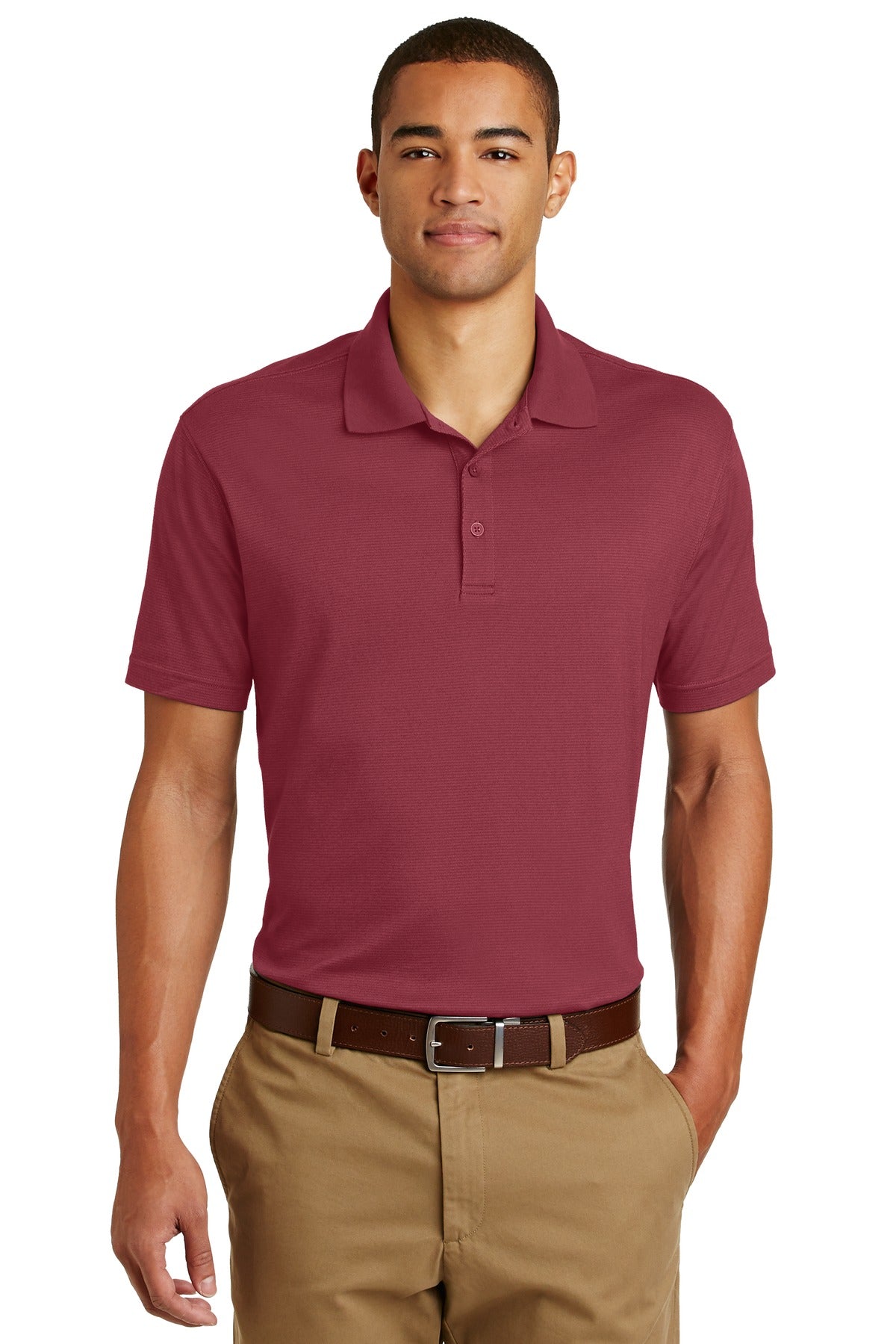 Eddie Bauer Performance Polo. EB102 in Red Rhubarb