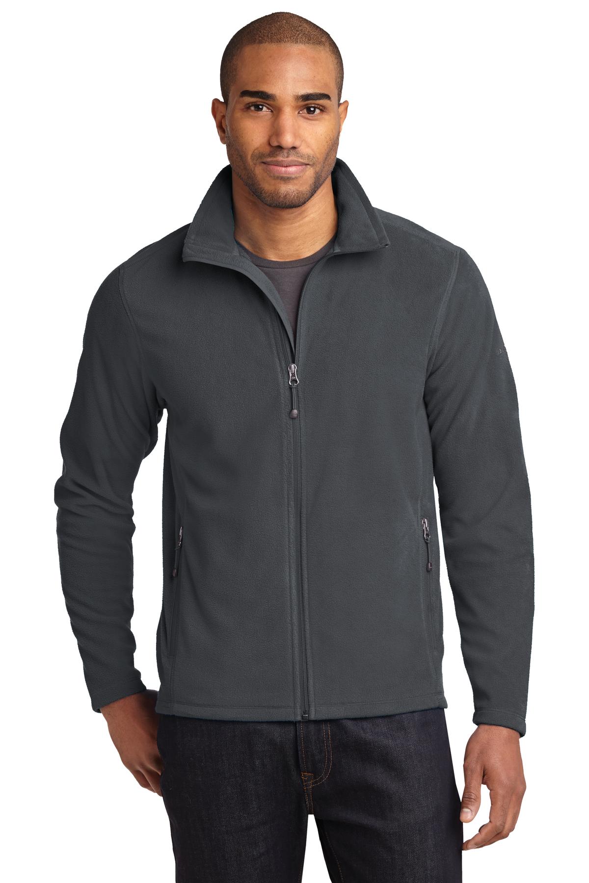 Eddie Bauer Full-Zip Microfleece Jacket. EB224 in Grey Steel