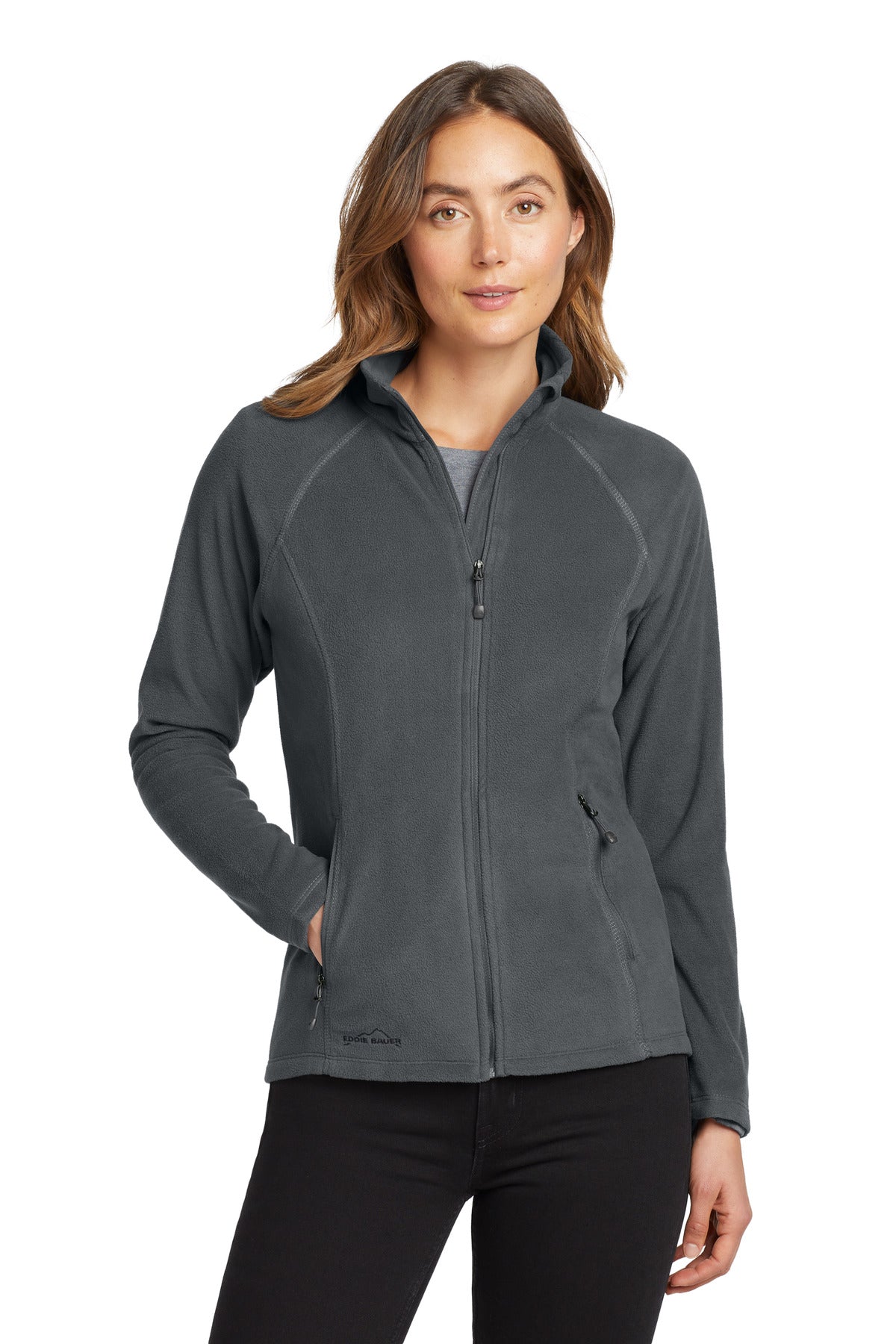 Eddie Bauer Women's Full-Zip Microfleece Jacket. EB225 in Grey Steel