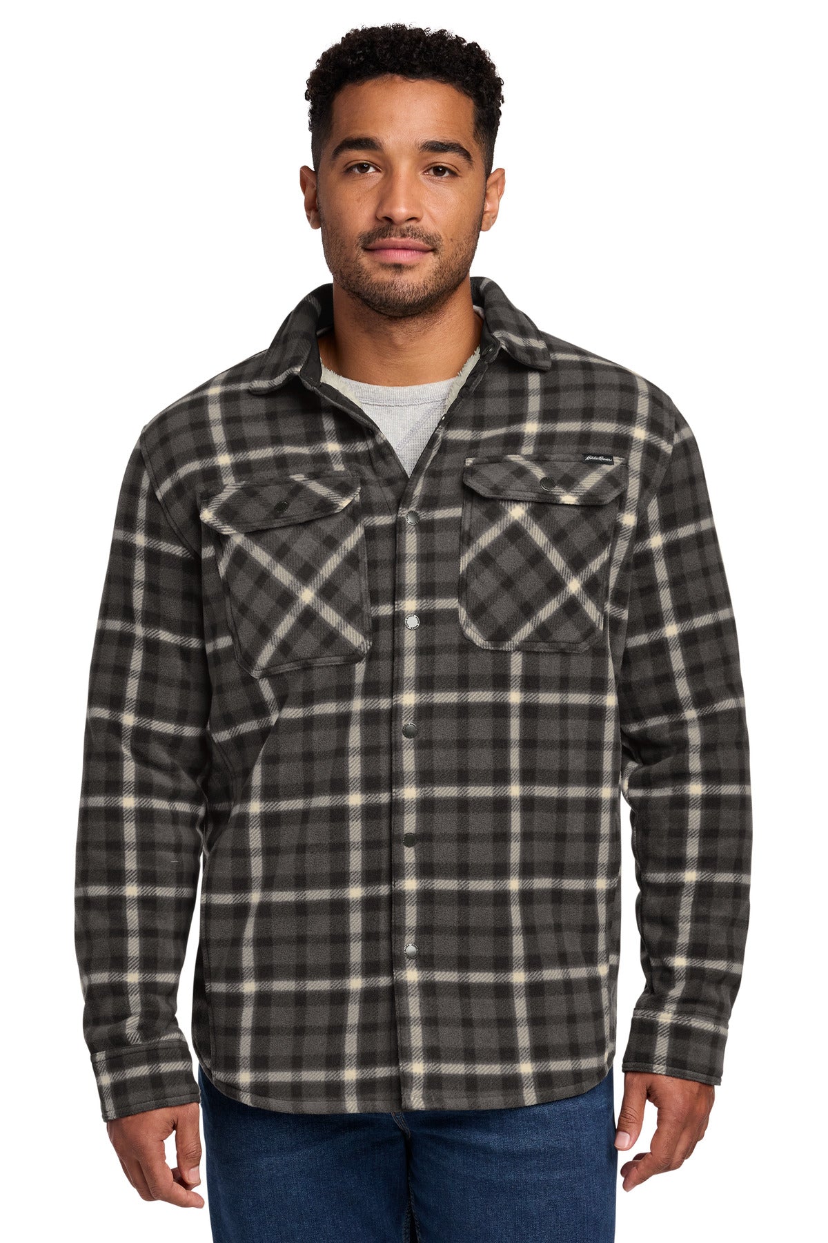 Eddie Bauer Woodland Shirt Jac EB228 in Grey Steel/ Bone