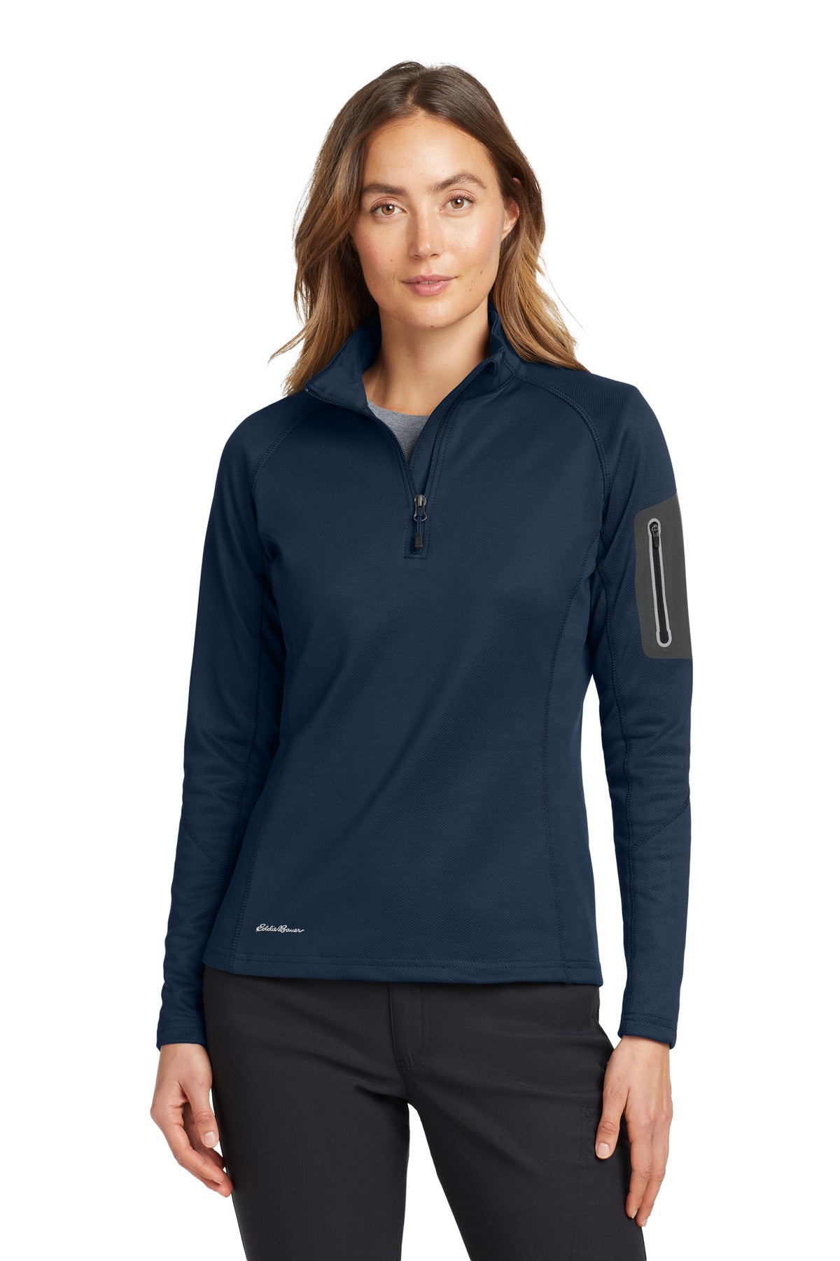 Eddie Bauer Women's 1/2-Zip Performance Fleece. EB235 in River Blue Navy