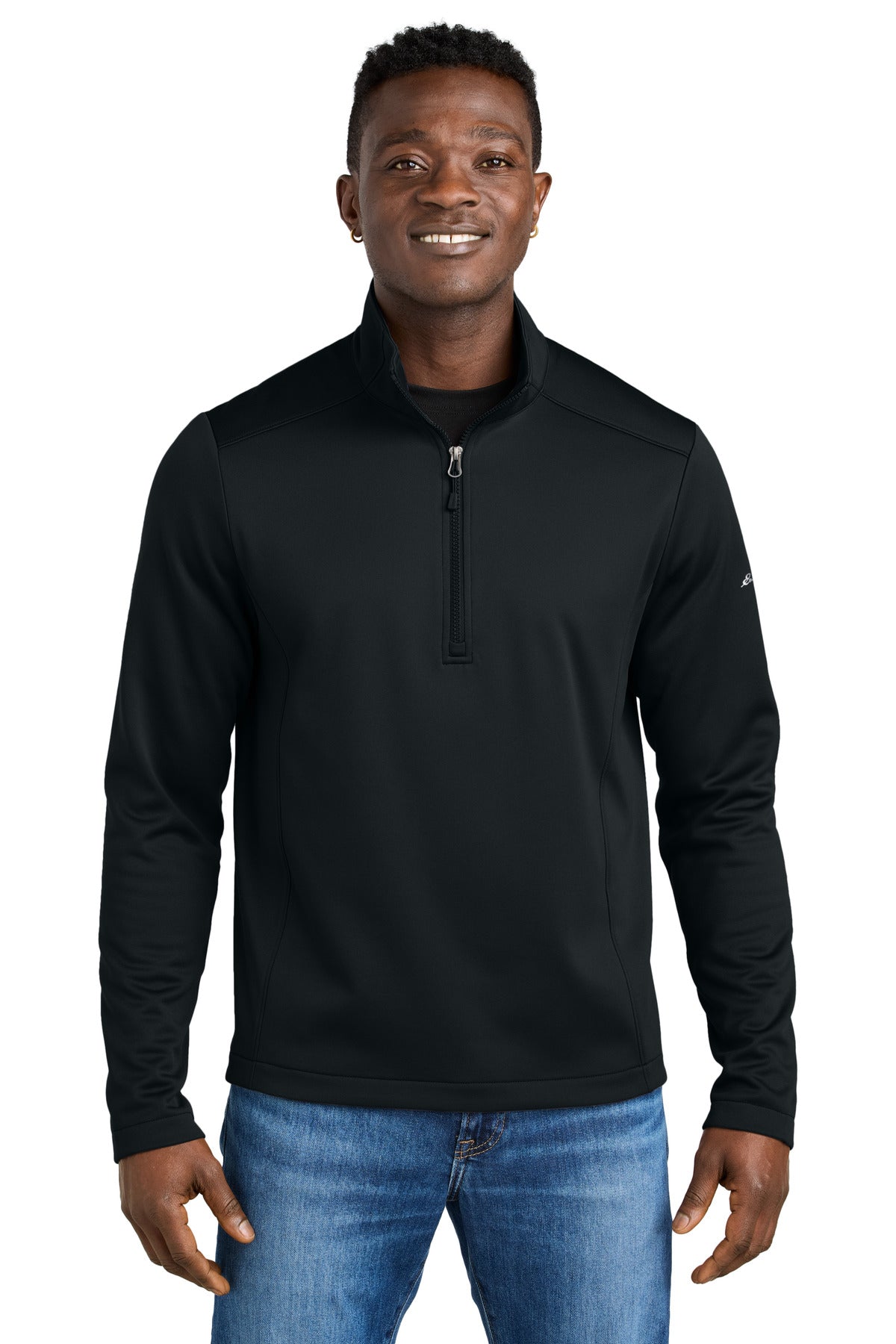 Eddie Bauer Smooth Mid Layer Fleece 1/2-Zip EB2360 in Black