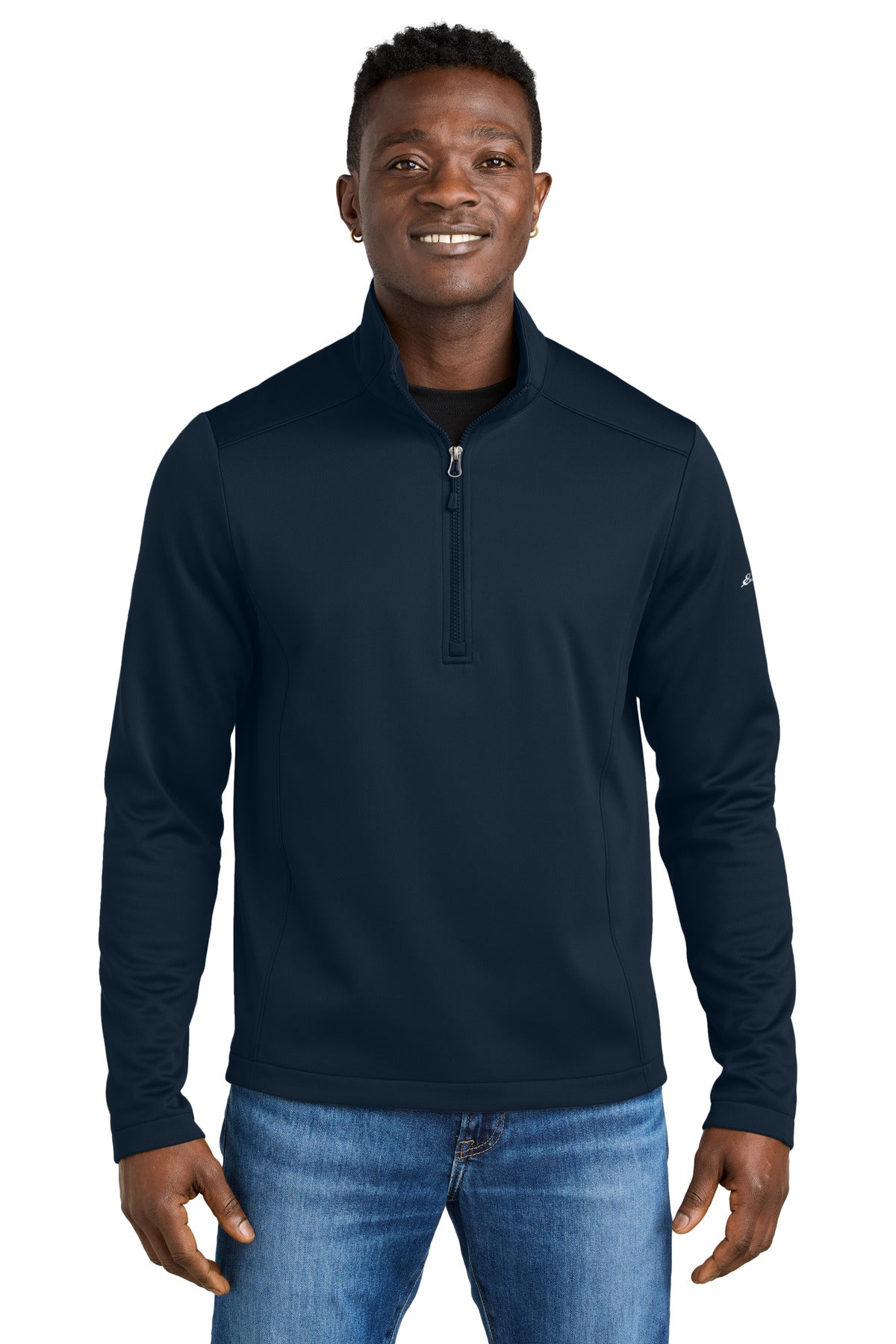 Eddie Bauer Smooth Mid Layer Fleece 1/2-Zip EB2360 in River Blue Navy