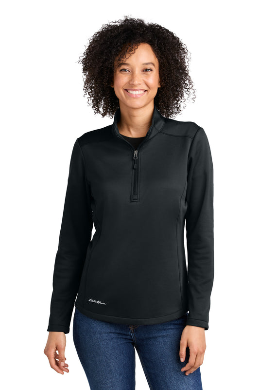 Eddie Bauer Women's Smooth Mid Layer Fleece 1/2-Zip EB2370 in Black