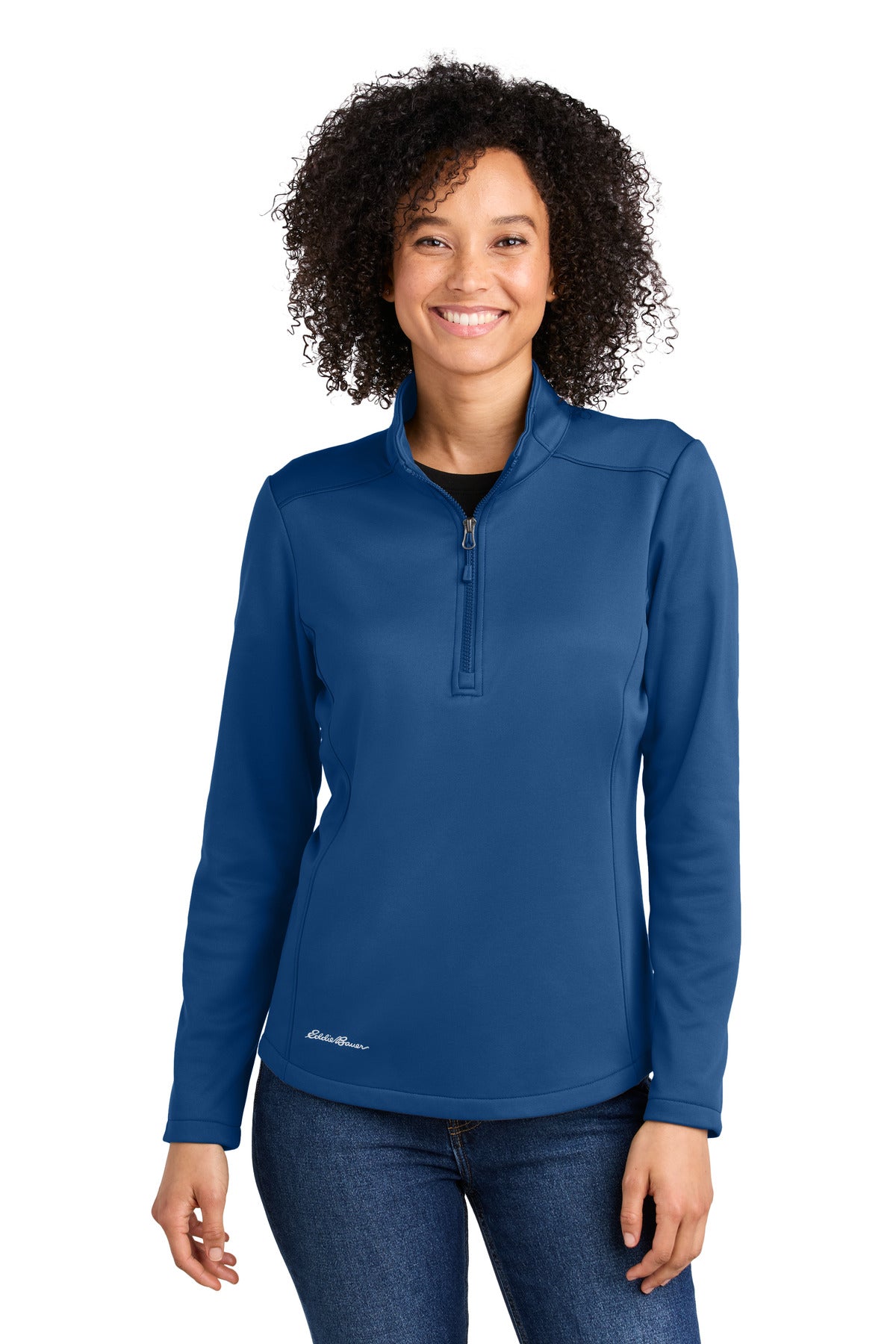 Eddie Bauer Women's Smooth Mid Layer Fleece 1/2-Zip EB2370 in Cobalt Blue