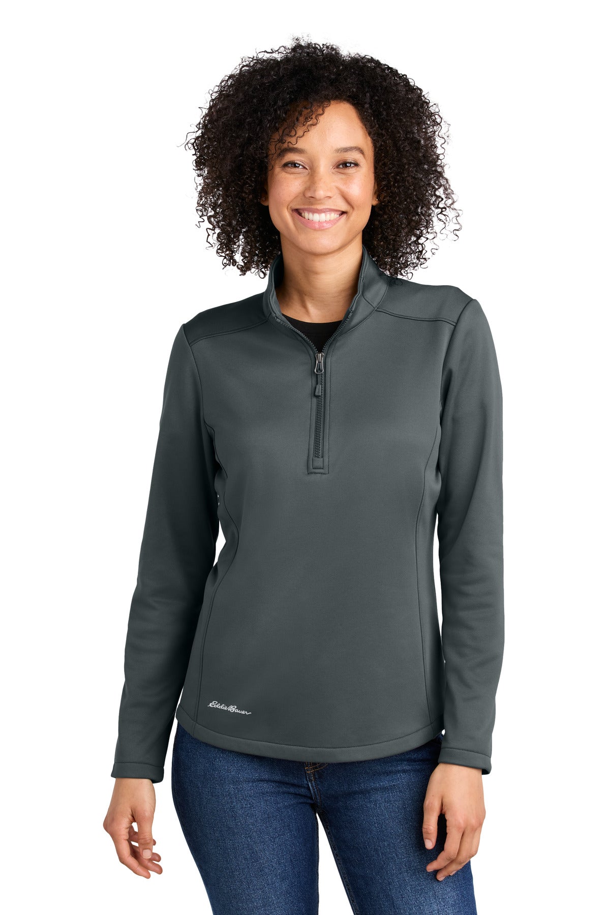Eddie Bauer Women's Smooth Mid Layer Fleece 1/2-Zip EB2370 in Iron Gate