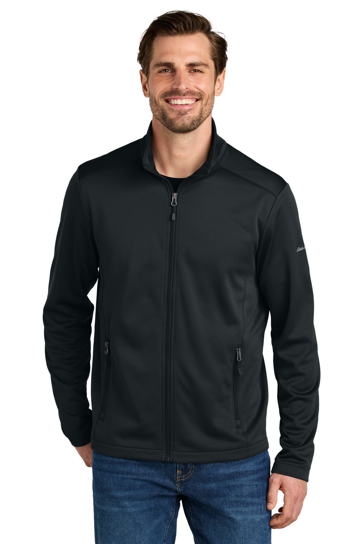 Eddie Bauer Smooth Mid Layer Fleece Full-Zip EB2460 in Black