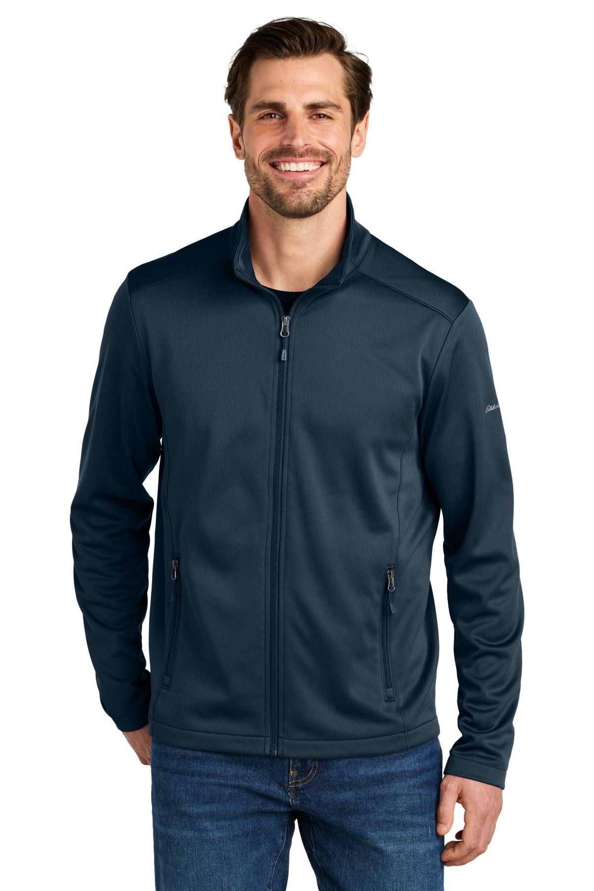 Eddie Bauer Smooth Mid Layer Fleece Full-Zip EB2460 in River Blue Navy
