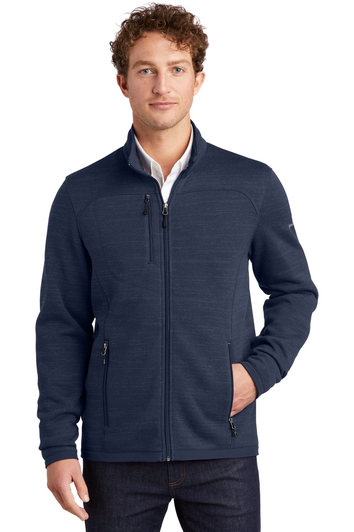 Eddie Bauer  Sweater Fleece Full-Zip. EB250 in River Blue Navy Heather