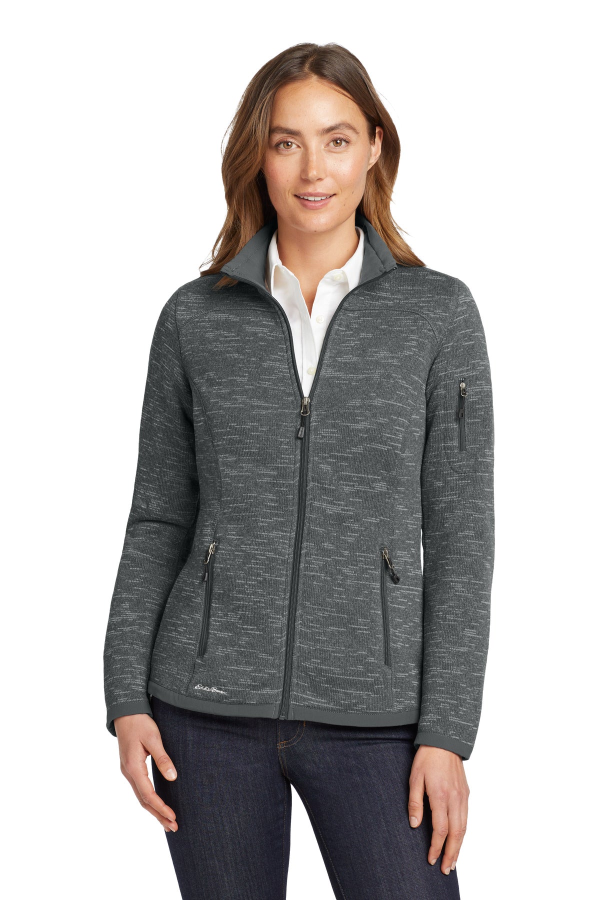 Eddie Bauer  Women's Sweater Fleece Full-Zip. EB251 in Dark Grey Heather