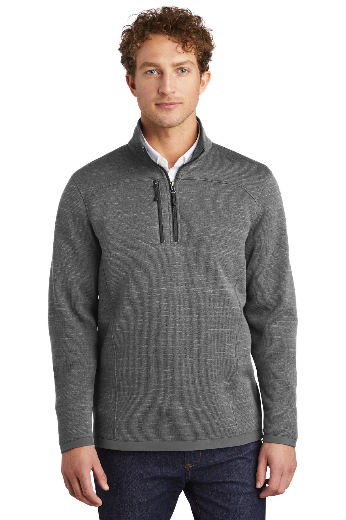 Eddie Bauer  Sweater Fleece 1/4-Zip. EB254 in Dark Grey Heather