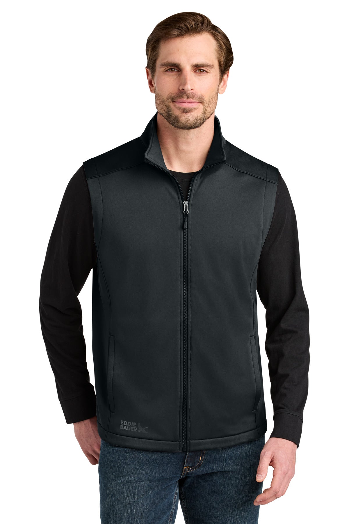 Eddie Bauer Smooth Mid Layer Fleece Vest EB2560 in Black