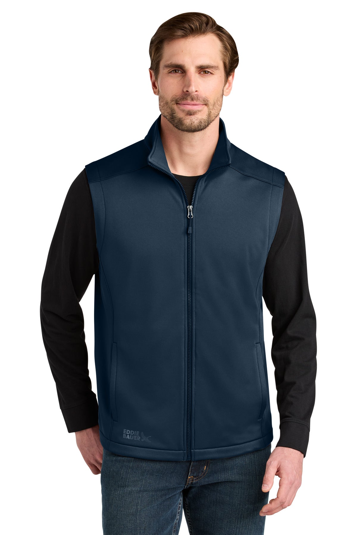 Eddie Bauer Smooth Mid Layer Fleece Vest EB2560 in River Blue Navy