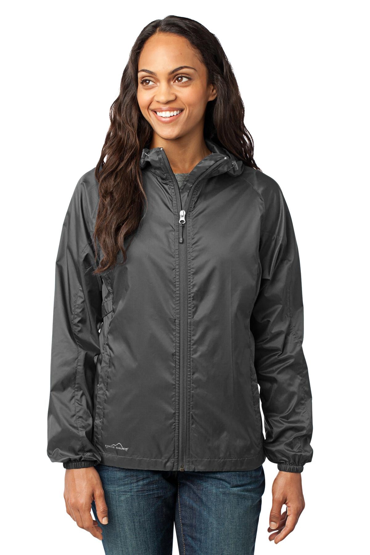 Eddie Bauer Women's Packable Wind Jacket. EB501 in Grey Steel