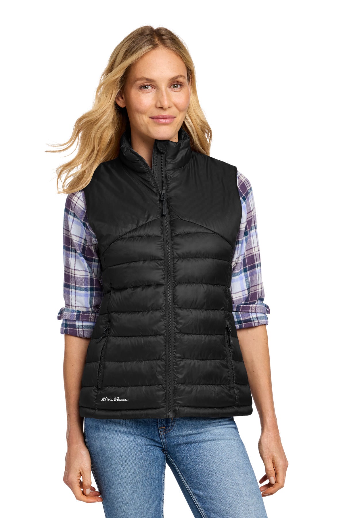 Eddie Bauer Women's Quilted Vest EB513 in Deep Black