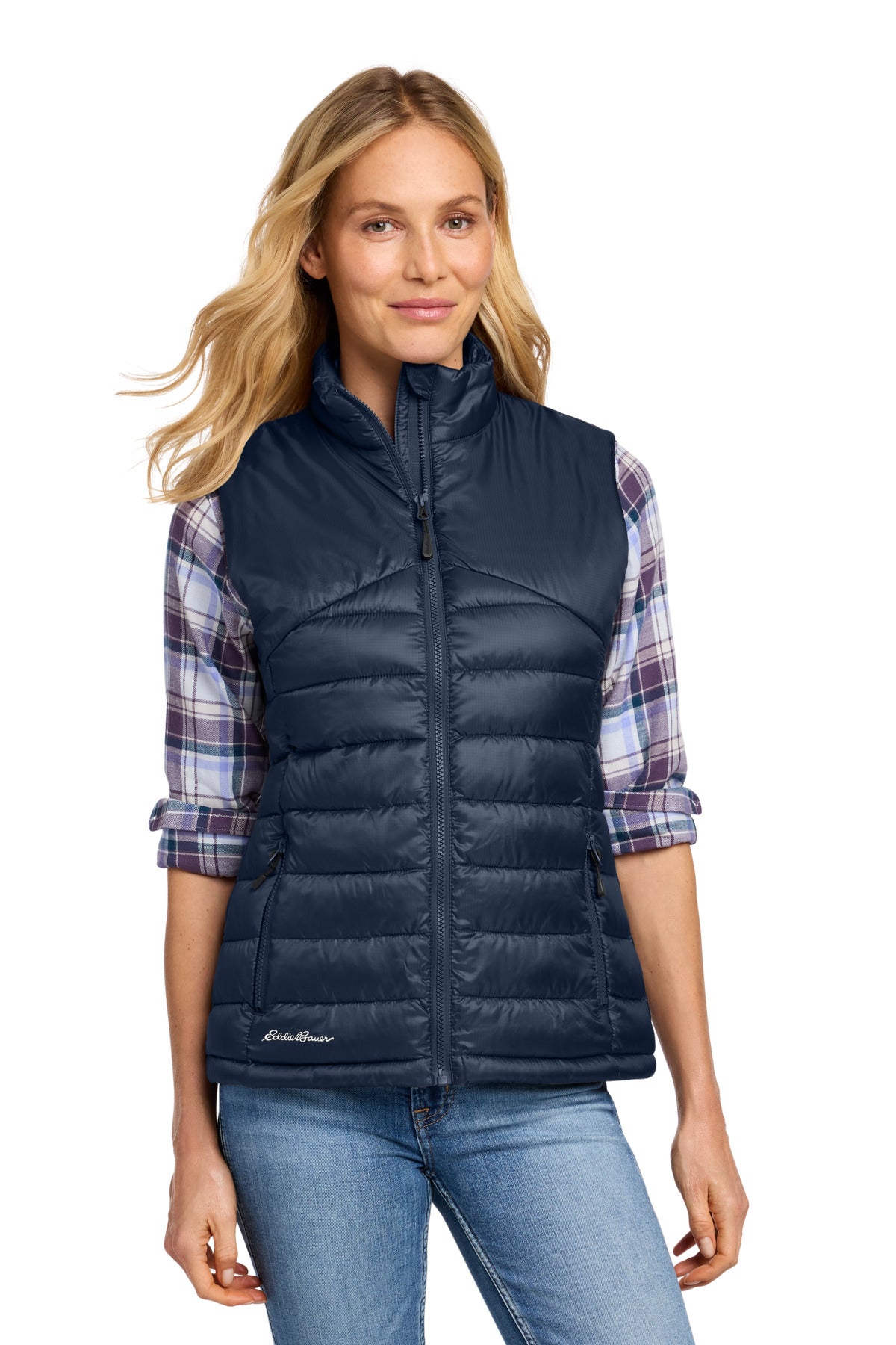Eddie Bauer Women's Quilted Vest EB513 in River Blue Navy