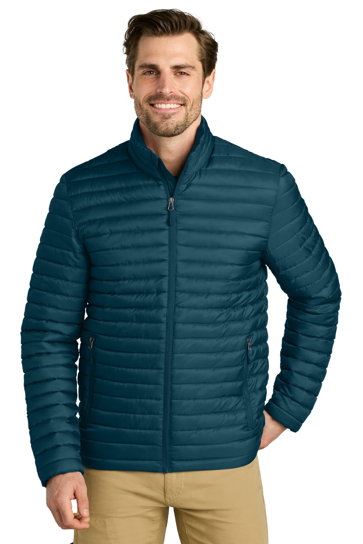 Eddie Bauer Packable Quilted Full-Zip EB514 in Adriatic Blue