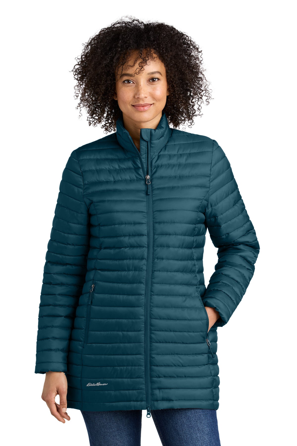 Eddie Bauer Women's Packable Quilted Full-Zip EB515 in Adriatic Blue