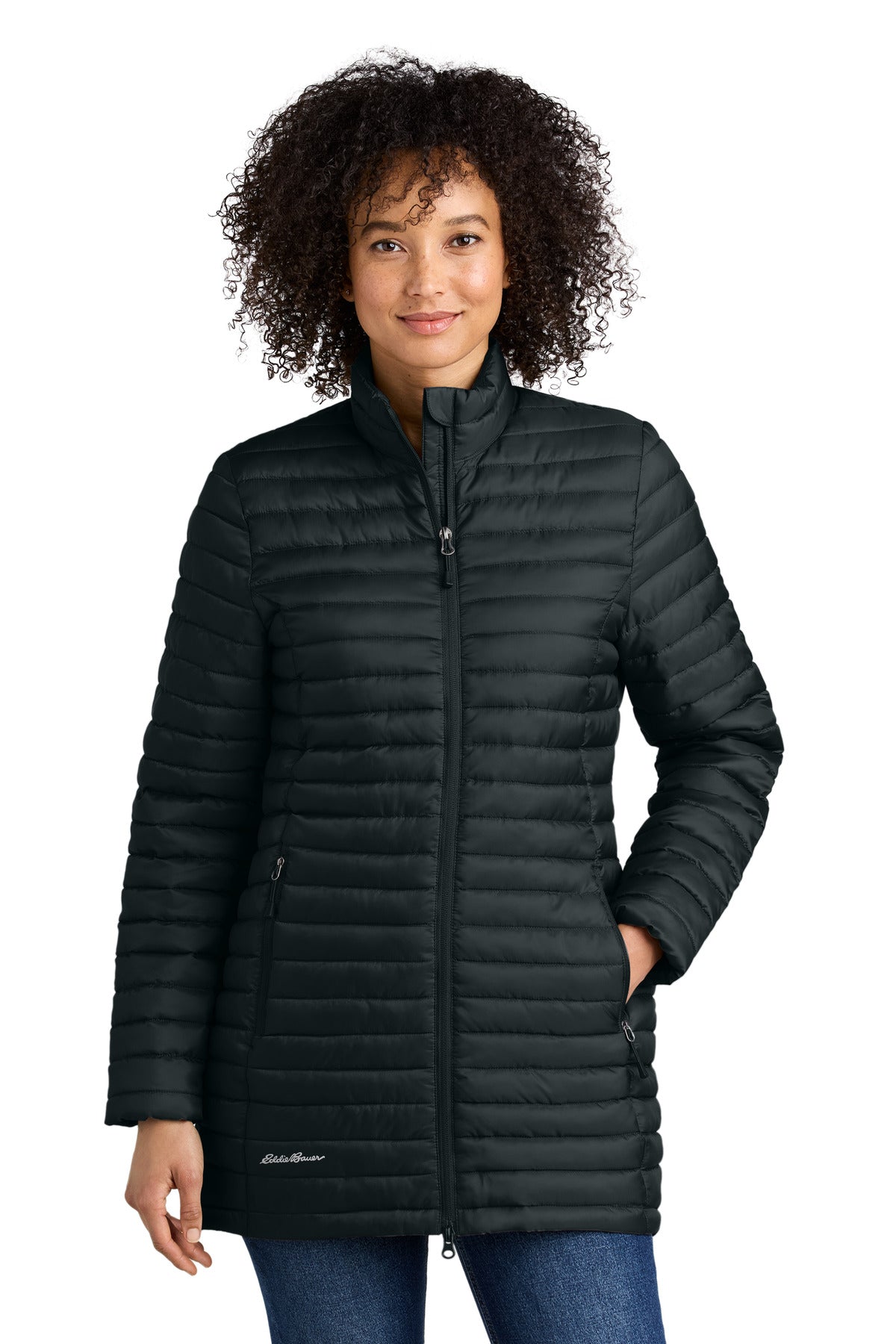 Eddie Bauer Women's Packable Quilted Full-Zip EB515 in Black