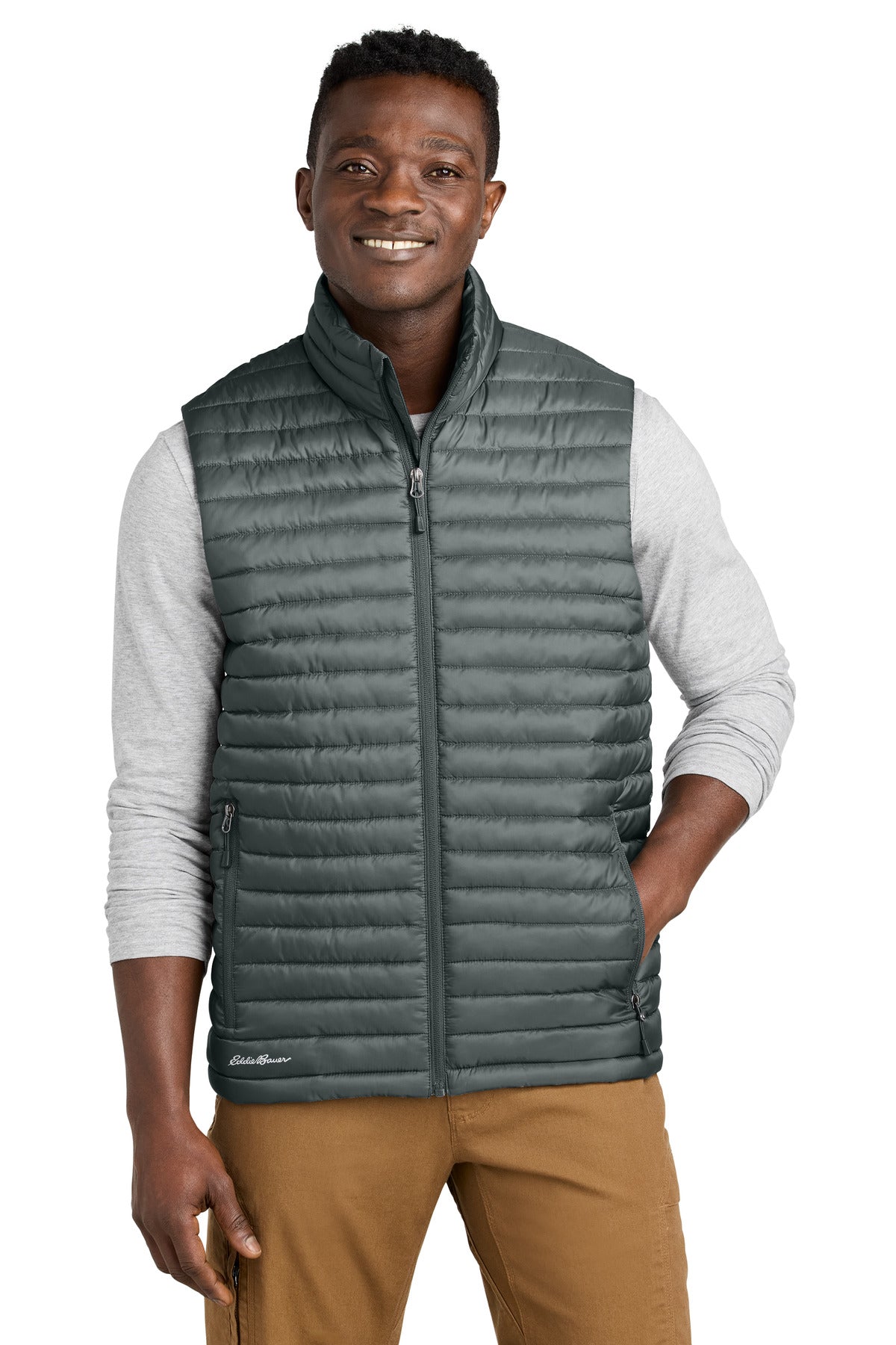Eddie Bauer Packable Quilted Vest EB516 in Metal Grey