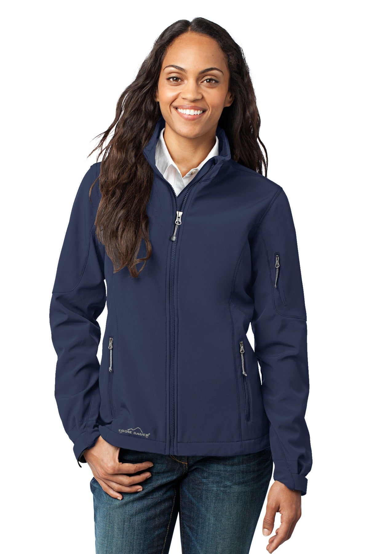 Eddie Bauer Women's Soft Shell Jacket. EB531 in River Blue Navy