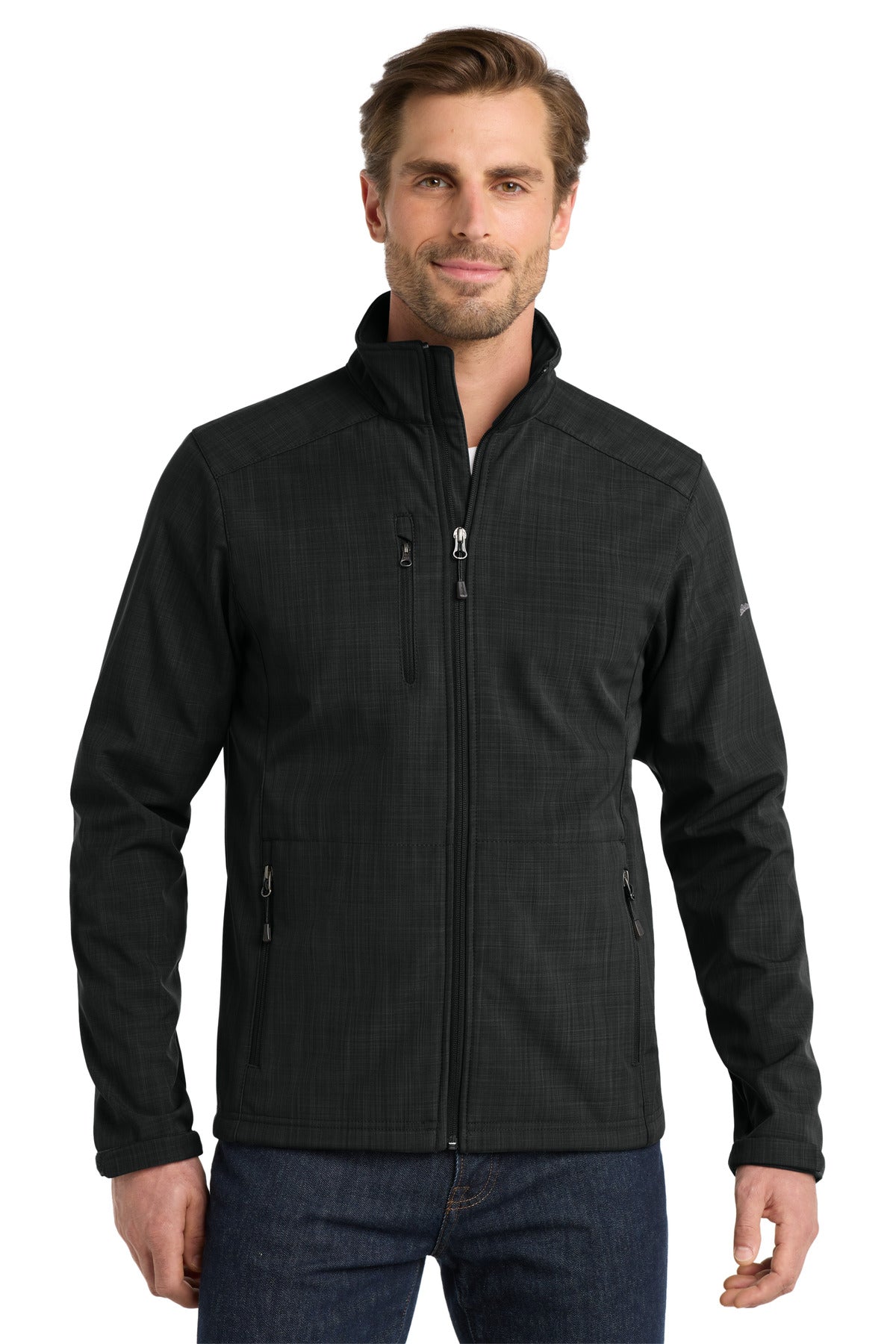 Eddie Bauer Shaded Crosshatch Soft Shell Jacket. EB532 in Black