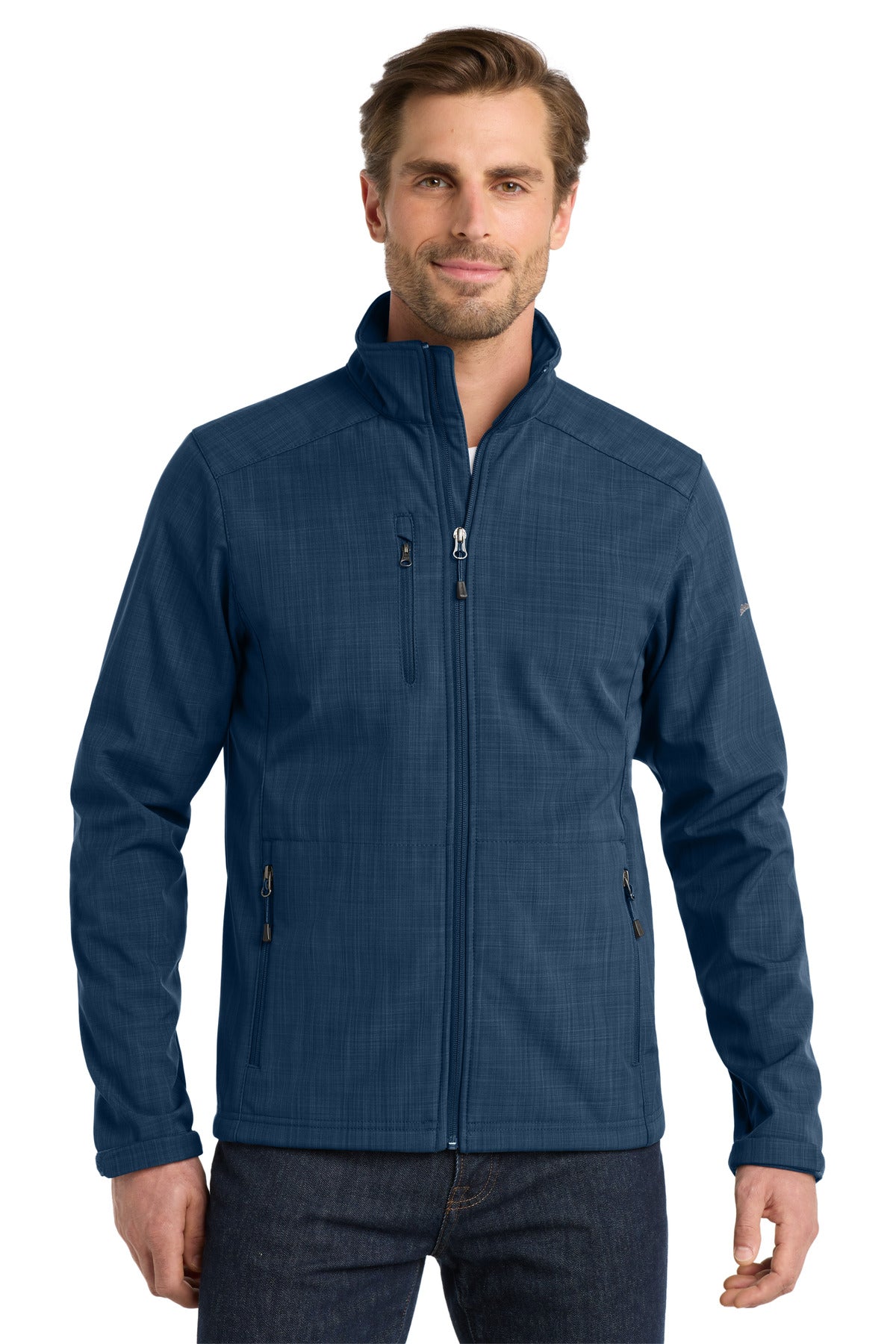 Eddie Bauer Shaded Crosshatch Soft Shell Jacket. EB532 in Blue