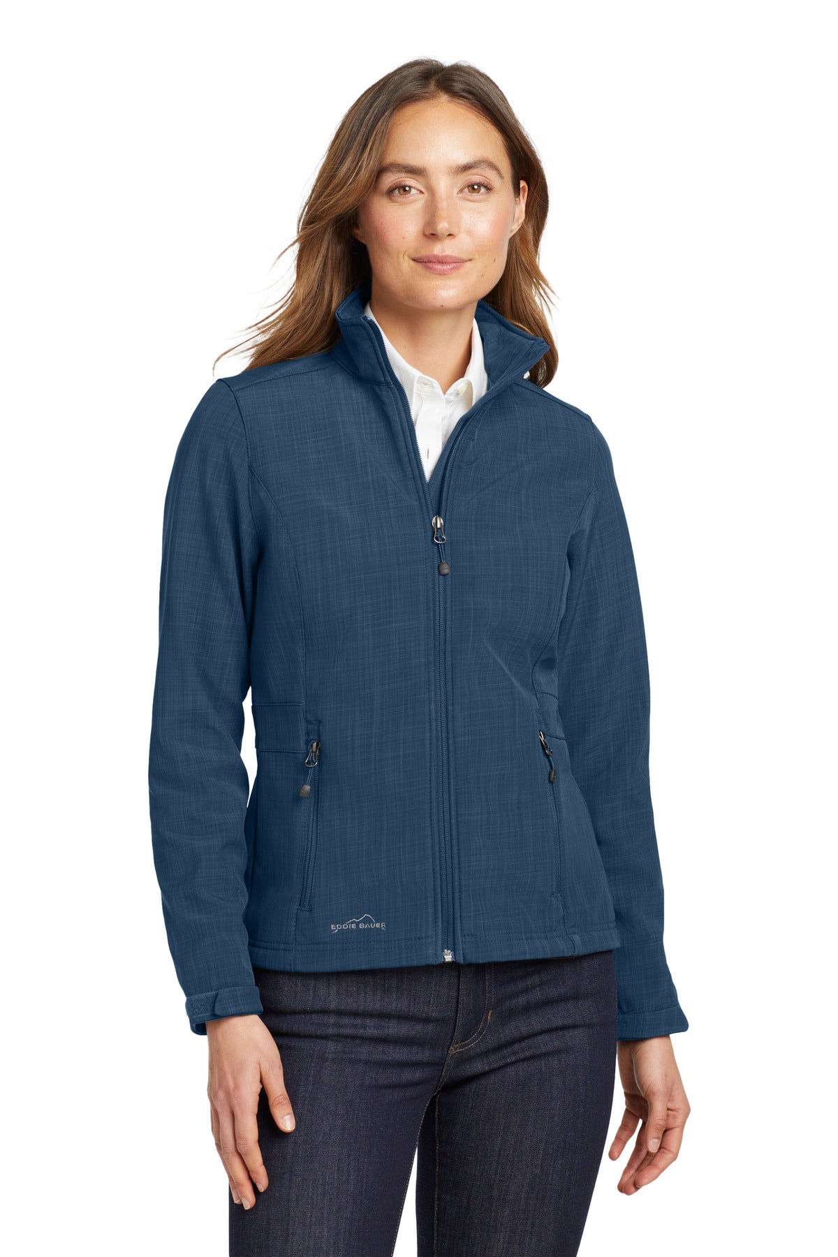 Eddie Bauer Women's Shaded Crosshatch Soft Shell Jacket. EB533 in Blue