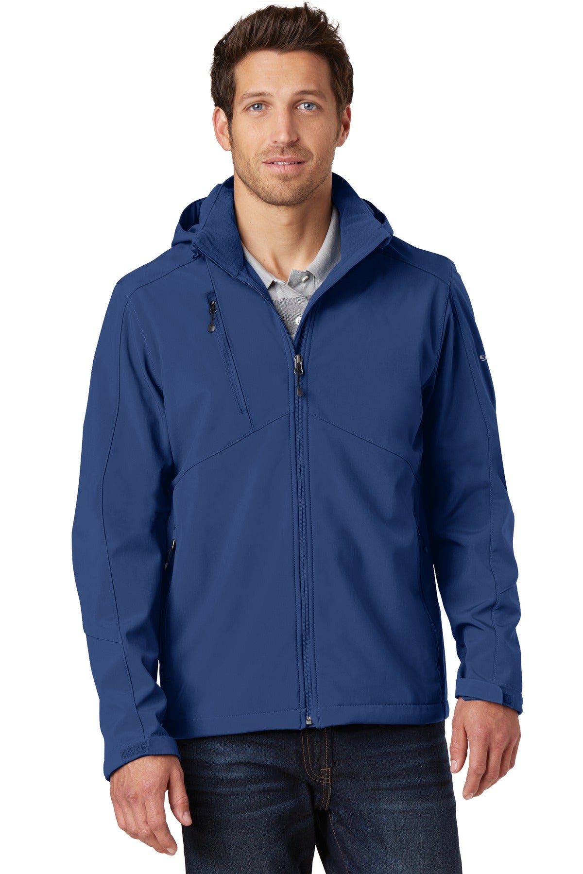 Eddie Bauer Hooded Soft Shell Parka. EB536 in Admiral Blue
