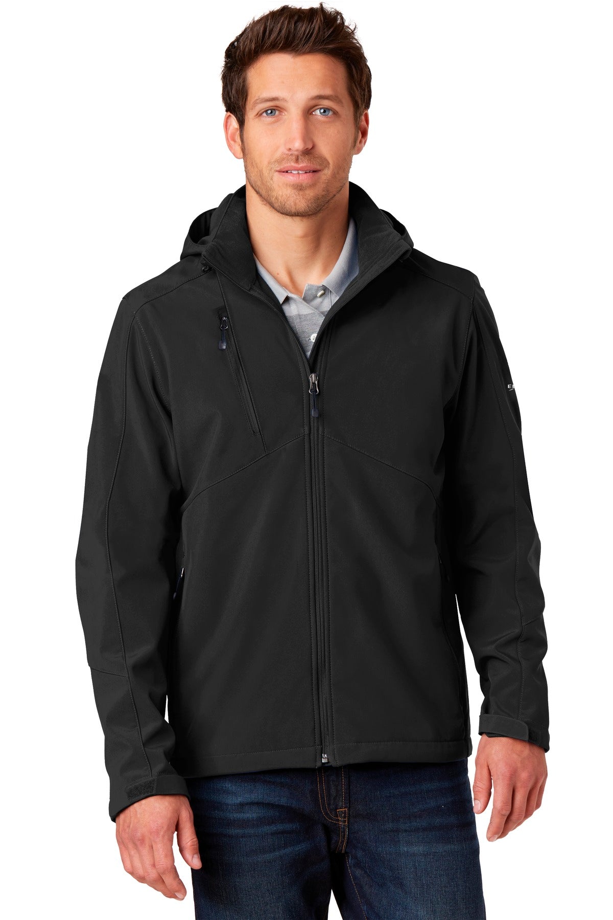 Eddie Bauer Hooded Soft Shell Parka. EB536 in Black