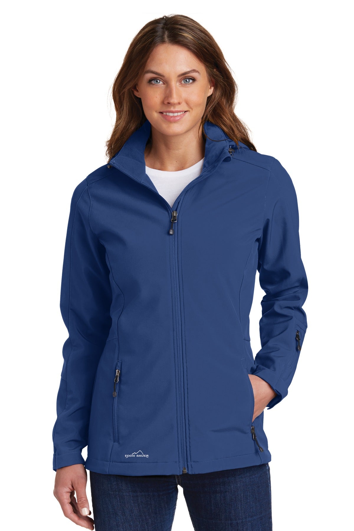 Eddie Bauer Women's Hooded Soft Shell Parka. EB537 in Admiral Blue