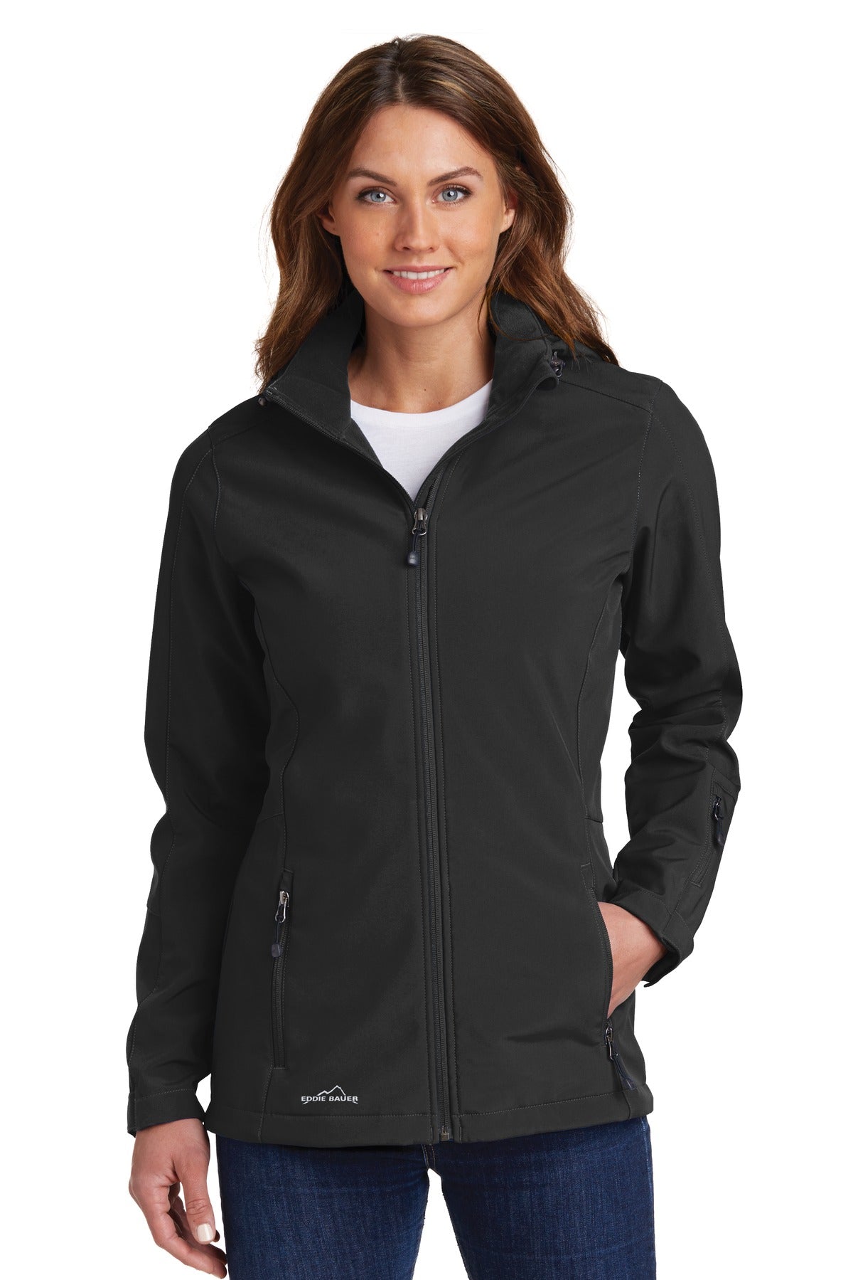 Eddie Bauer Women's Hooded Soft Shell Parka. EB537 in Black