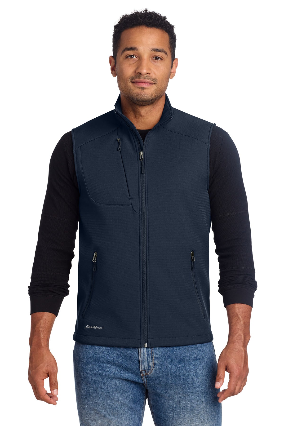 Eddie Bauer Stretch Soft Shell Vest EB546 in River Blue Navy