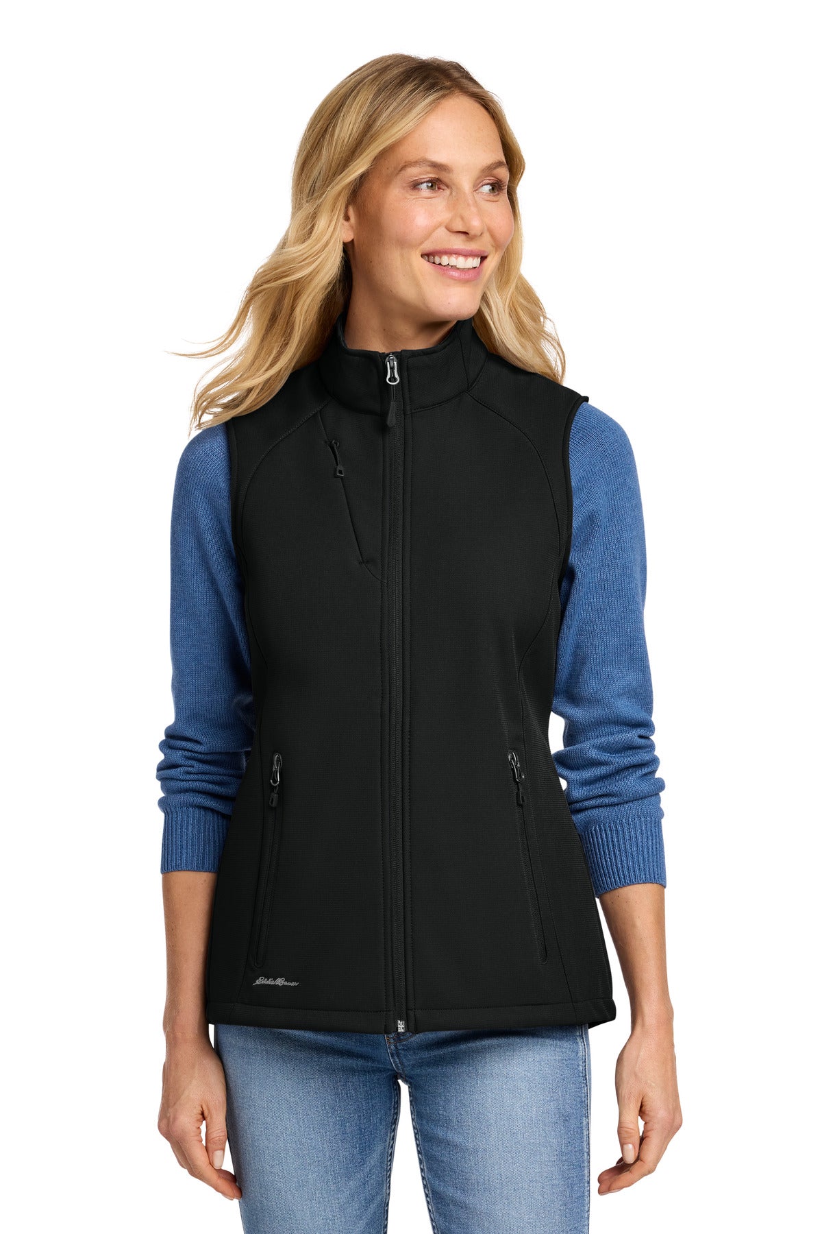 Eddie Bauer Women's Stretch Soft Shell Vest EB547 in Deep Black