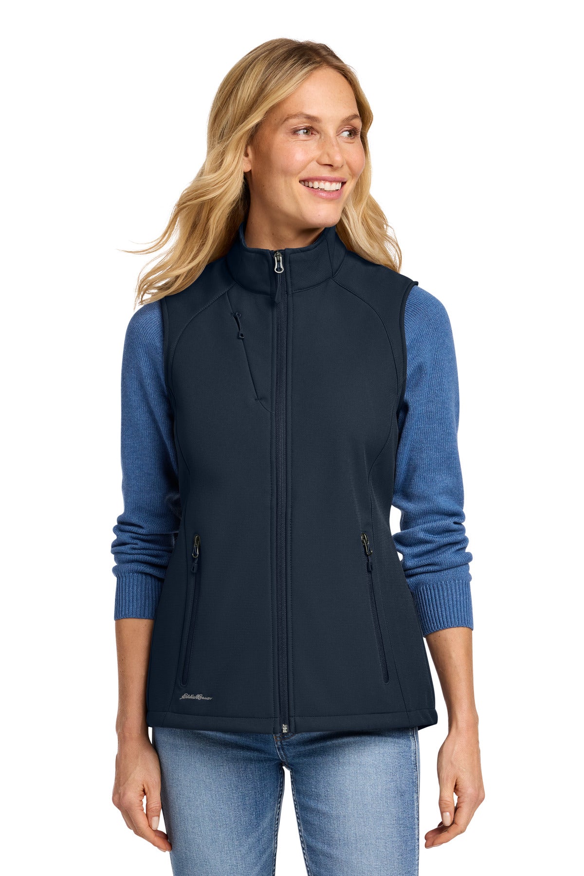 Eddie Bauer Women's Stretch Soft Shell Vest EB547 in River Blue Navy